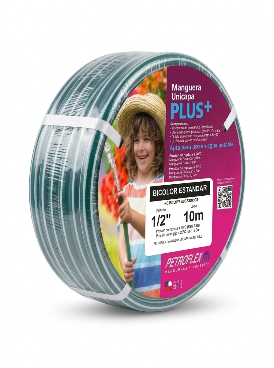 Manguera Bicolor 1/2 Rollo 10 Mts.